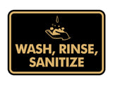 Signs ByLITA Classic Framed Wash, Rinse, Sanitize Wall or Door Sign