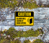 Classic Framed Plus Caution Alarm Will Sound If Door Opens Door or Wall Sign | Safety Signage