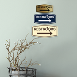 Fancy Restrooms Right Arrow (Gender Symbols) Wall or Door Sign