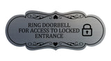 Signs ByLITA Designer Ring Doorbell for Access to Locked Entrance Wall or Door Sign