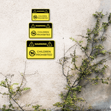 Classic Framed Plus Warning Children Prohibited Wall or Door Sign | Children Safety Sign