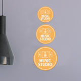 Circle Plus Music Studio Wall or Door Sign | Easy Installation | Business & Studio Signage