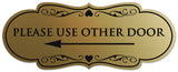 Signs ByLITA Designer Please Use Other Door (Left Arrow) Sign - Easy Installation | Durable Wall or Door Sign