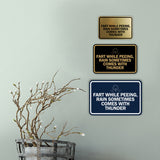 Signs ByLITA Classic Framed Fart While Peeing, Rain Sometimes Comes With Thunder Wall or Door Sign