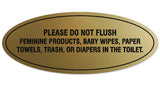 Signs ByLITA Oval Please do not flush etiquette Sign - Durable Material | Easy Installation