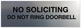 Signs ByLITA Basic No Soliciting do not ring doorbell Sign - Laser-Engraved Lettering | Durable ABS Plastic | Vibrant Colors | Powerful Foam Tape