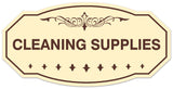 Signs ByLITA Victorian Cleaning Supplies Wall or Door Sign - Laser-Engraved Lettering | Durable ABS Plastic | Vibrant Colors | Powerful Foam Tape