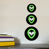 Circle Plus Ovni Neon Graphic Style Wall or Door Sign | Live Streamer Gaming Themed Decoration