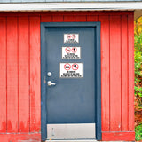 Classic Framed Plus No Smoking No Glass Of Any Kind Allowed On The Pool Deck Wall or Door Sign | Warning Signage