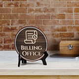 Billing Office Circle Table Sign with Acrylic Stand (5x5")