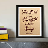 Designs ByLITA The Lord Is My Strength And My Song Exodus 15:2, Wall Print Art | Religious Home Decor (Unframed or Framed)