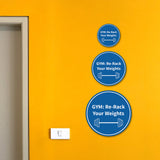 Signs ByLITA Circle GYM: Re-Rack Your Weights Wall or Door Sign