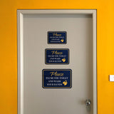 Classic Framed Plus Please Flush The Toilet And Wash Your Hands Wall or Door Sign | Office & Workspace Bathroom Signage