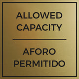 Signs ByLITA Square Allowed Capacity Door or Wall Sign | Spanish Bilingual Business And Office Signs