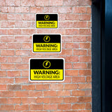 Classic Framed Plus Warning High Voltage Area Door or Wall Sign | Workplace Health and Safety Warning Signage