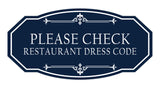 Signs ByLITA Victorian Please Check Restaurant Dress Code Wall or Door Sign