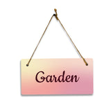 Garden 5x10 Hanging Plus Wall or Door Sign | Rustic Twine | Range of Vibrant Decor Styles | Room Signs For Home and Business