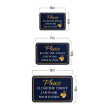 Classic Framed Plus Please Flush The Toilet And Wash Your Hands Wall or Door Sign | Office & Workspace Bathroom Signage