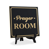 Prayer Room 5"x 5" Square Table Sign With Acrylic Easel | Religious Décor