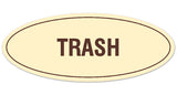 Signs ByLITA Oval Trash Sign - Laser-Engraved Lettering | Durable ABS Plastic | Vibrant Colors | Powerful Foam Tape