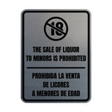 Signs ByLITA Portrait Round The Sale Of Liquor To Minors Is Prohibited Door or Wall Sign | Spanish Bilingual Alcohol Warning Signs