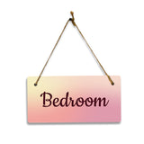 Bedroom 5x10 Hanging Plus Wall or Door Sign | Rustic Twine | Range of Vibrant Decor Styles | Room Signs For Home and Business