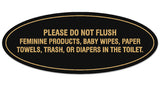 Signs ByLITA Oval Please do not flush etiquette Sign - Durable Material | Easy Installation