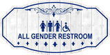 Victorian Plus All Gender Restroom Wall or Door Sign Easy Installation | Business & Public Bathroom Signs