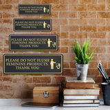 Standard Plus Please Do Not Flush Feminine Products. Thank you Wall or Door Sign | Restroom Etiquette Signage