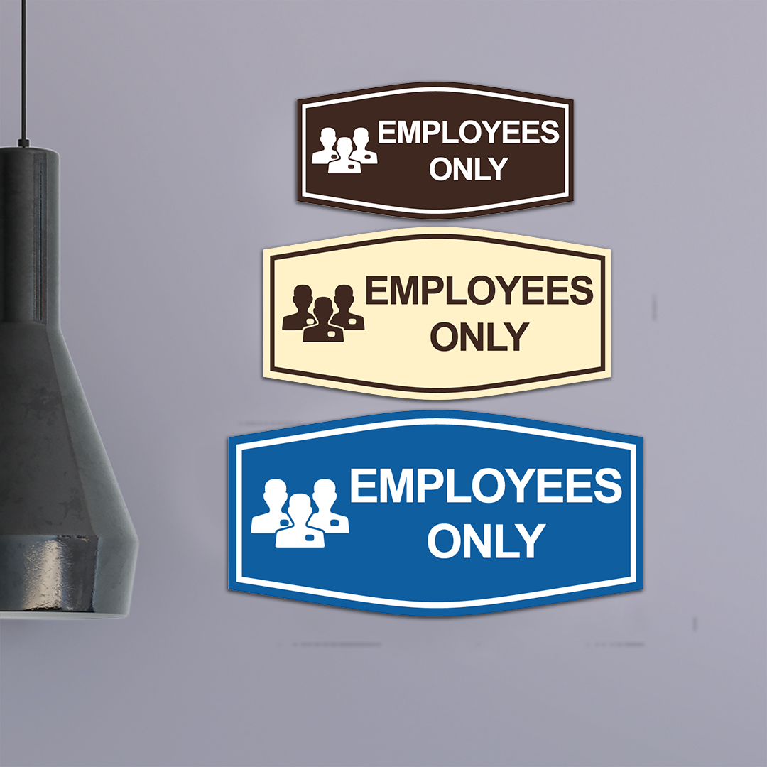 Fancy Employees Only (Workers) Wall or Door Sign