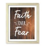 Designs ByLITA Faith Over Fear, Wall Print Art | Religious Home Decor (Unframed or Framed)