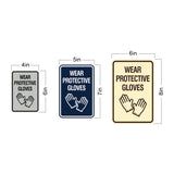 Signs ByLITA Portrait Round Wear Protective Gloves Wall or Door Sign