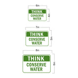 Classic Framed Plus Think Conserve Water Door or Wall Sign | Public Eco-Friendly Signage
