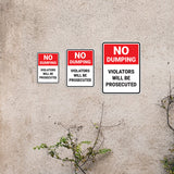 Portrait Round Plus No Dumping Violators Will Be Prosecuted Door or Wall Sign | Health & Safety Signage