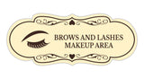 Signs ByLITA Designer Brows and Lashes Makeup Area Wall or Door Sign