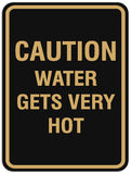Signs ByLITA Portrait Round Caution water gets hot Sign - Laser-Engraved Lettering | Durable ABS Plastic | Vibrant Colors | Powerful Foam Tape