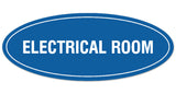 Signs ByLITA Oval Electrical Room Sign - Laser-Engraved Lettering | Durable ABS Plastic | Vibrant Colors | Powerful Foam Tape