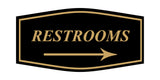 Fancy Restrooms Right Arrow Wall or Door Sign