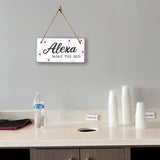 Alexa, Make The Bed 5x10 Hanging Plus Wall or Door Sign | Funny Home Decor
