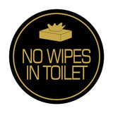 Signs ByLITA Circle No Wipes In Toilet Wall or Door Sign