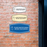 Signs ByLITA Fancy Please Sanitize Hands Before Your Service Easy Installation | Durable Construction | Barbers | Grooming and Styling | Hair Wall or Door Sign