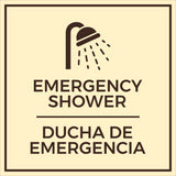 Signs ByLITA Square Emergency Shower Wall or Door Sign | Spanish Bilingual Business and Office Signs