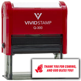 Vivid Stamp Thank you for coming, and God bless you! Self-Inking Rubber Stamps