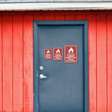 Portrait Round Plus Please Keep Flammable Materials Away from All Heat Sources Wall or Door Sign | Business Safety Sign