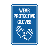 Signs ByLITA Portrait Round Wear Protective Gloves Wall or Door Sign