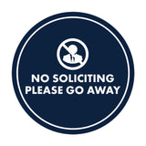 Circle No Soliciting Please Go Away Wall or Door Sign
