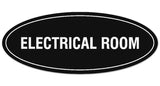 Signs ByLITA Oval Electrical Room Sign - Laser-Engraved Lettering | Durable ABS Plastic | Vibrant Colors | Powerful Foam Tape