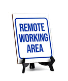 Remote Working Rules Sign|Café or Restaurant Co-Working Etiquette Table Sign with Acrylic Stand (6x8“)