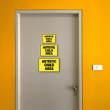 Classic Framed Plus Autistic Child Area Wall or Door Sign | Children Safety Sign