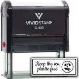 All Quality Keep The Sea Plastic Free Self-Inking Rubber Stamp | Business and Packaging Stamps